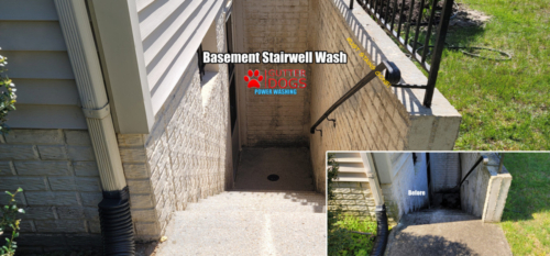Basement stairwell power washing Maryland